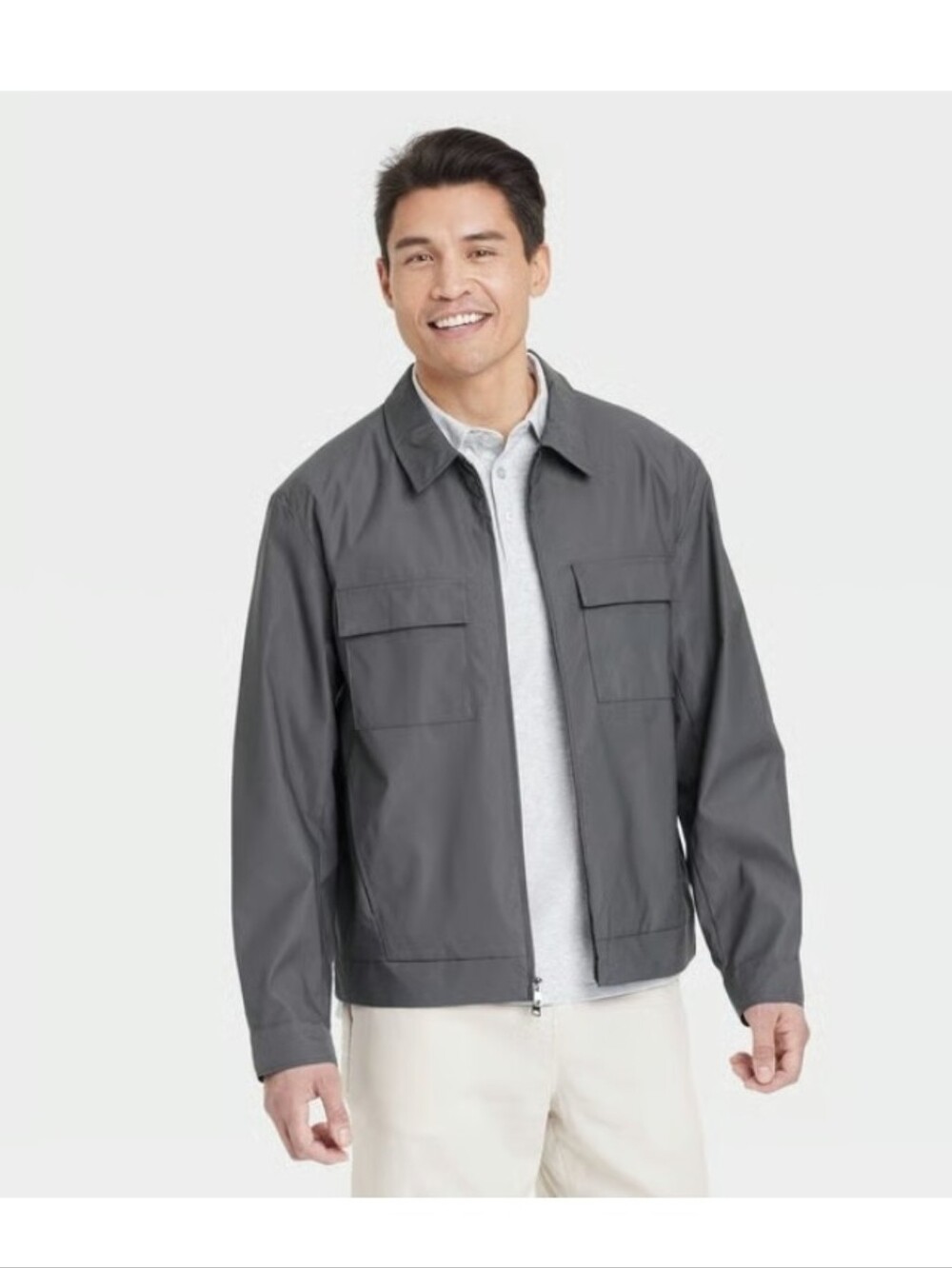 Goodfellow & Co Men's Utility Jacket   Dark Gray Recycled Polyester, Lightweight